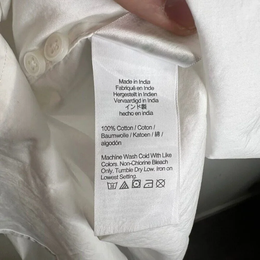 J.Crew $98 Petite Relaxed Fit Crisp Cotton Shirt Size P12 AW717 Monogrammed - Picture 6 of 7